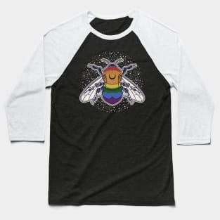 Gay Rainbow Bee Proud LGBT Pride Flag Baseball T-Shirt